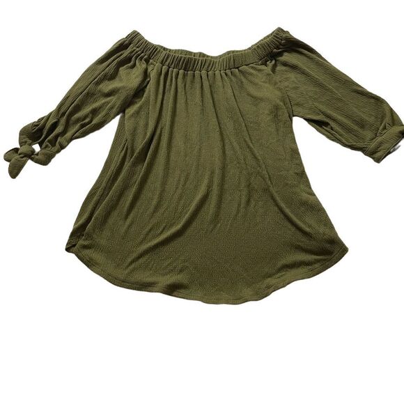 Small Abercrombie and fitch olive green qaurter length sleeve top - Picture 1 of 4